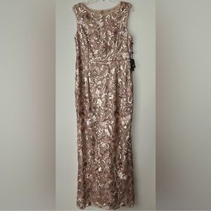 Adrianna papell pink and gold sequin dress